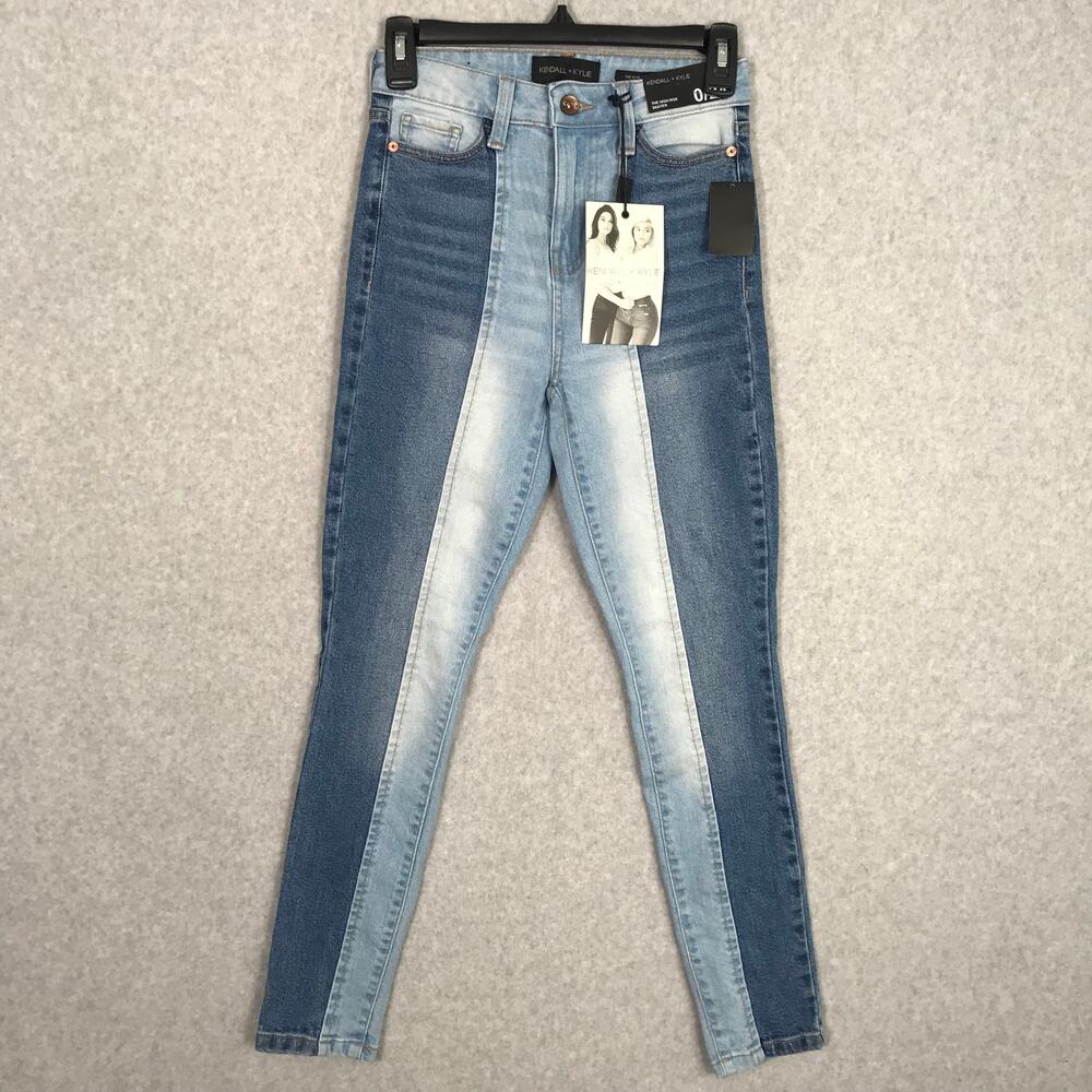 Kendall Kylie Jeans Juniors 3 Ultra Babe Skinny High Rise Skater Two Tone Stripe